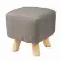 Moderne Luxus Polster Hocker Sitzkissen Hocker + Holz Bein Muster: Platz Stoff: Grau (4 Beine) auf