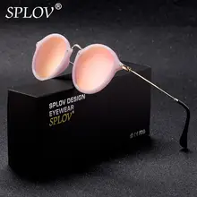 SPLOV, круглые поляризационные солнцезащитные очки для мужчин и женщин, винтажные зеркальные солнцезащитные очки с покрытием, брендовые дизайнерские женские очки Oculos De Sol