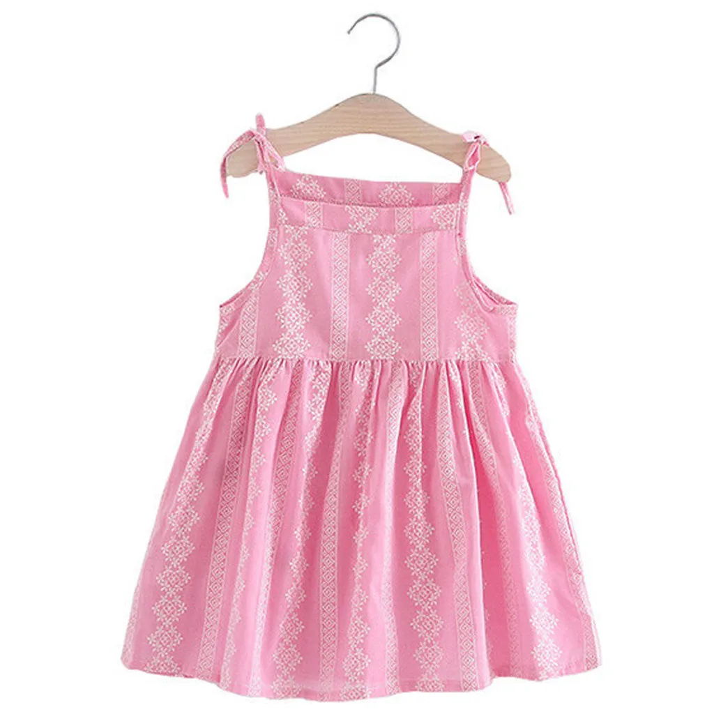 MUQGEW/платье для маленьких девочек; коллекция года; летнее однотонное Полосатое платье принцессы с цветами для девочек; детская пляжная одежда; праздничный Сарафан