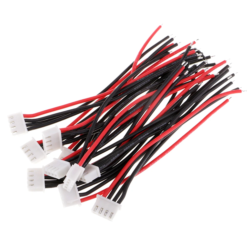 20pcs Silicone JST-XH Cable Wire 10cm for 3s 4s LiPo Battery Balance Charger