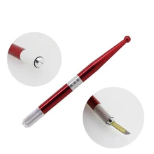 YILONG Tebori ручка ручная Татуировка ручка для перманентного макияжа бровей Татуировка с 2 шт. лезвие игла ручка для микроблейдинга