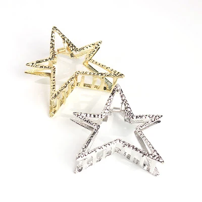 

Fashion Hollow Geometry Plating Metal Hair Clip Claw Baroque Love Heart star For Women Girl Wedding Hairpins Accessories