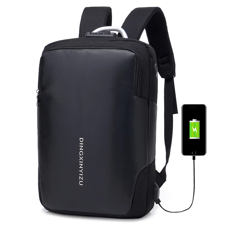 USB Charging Laptop Backpack Men Multifunct Anti Theft Backpack Men Travel Backpack Waterproof School Bag Male Mochila - Цвет: Black DF040