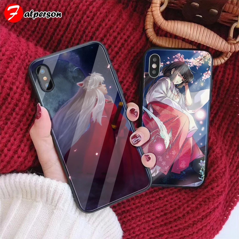 Inuyasha DIY чехол для телефона для iPhone 7 8 6 S Plus Капа закаленное стекло индивидуальная крышка телефона для iPhone X XR XS MAX обои