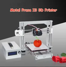 DHL Бесплатно Портативный Металл Prusa I3 3d-принтер Комплект Линия/Офф-лайн Печати Самостоятельной сборки DIY Алюминия 3D Принтер С ЖК-Экраном