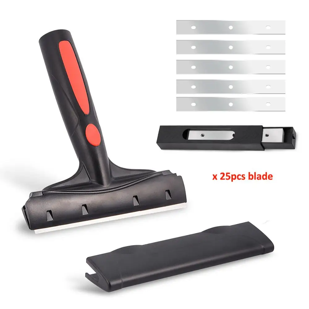 

FOSHIO Multi Vinyl Cleaning Tool Handled Scraper+25pcs Blade Knife Glass Window Tint Squeegee Cleaner Car Wrap Film Sticker Tool
