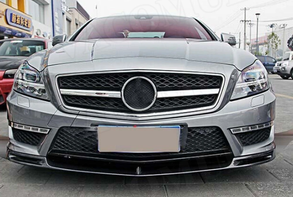 Для W218 углеродное волокно передний спойлер для Mercedez Benz CLS класс CLS300 CLS350 2012- V стиль автомобильный бампер Защита подбородка