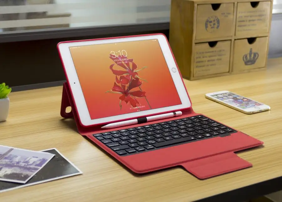 Wireless Bluetooth Keyboard PU Leather Case (33)