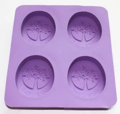 

4-Cavity Tree of Life One Leaf Soap Oval Silicone Mold Making for Homemade