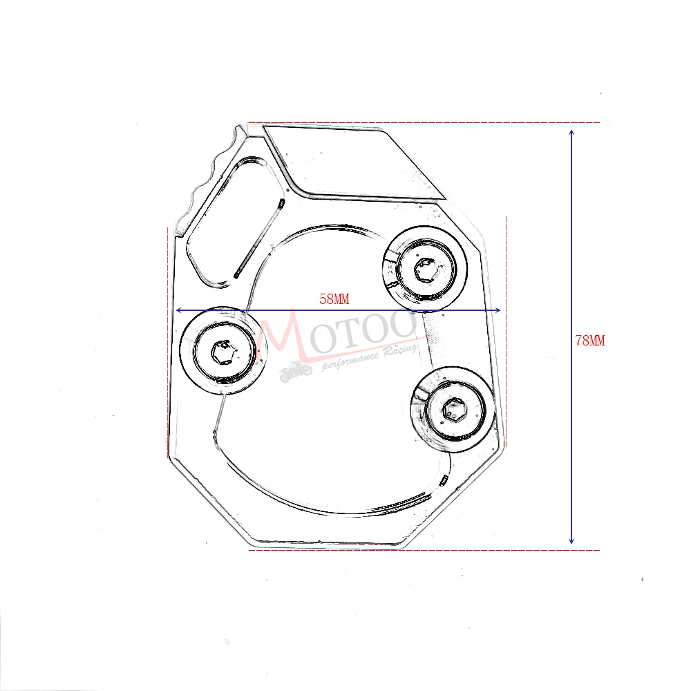 CNC алюминиевая мотоциклетная боковая подставка для увеличения пластины удлинитель подставки для YAMAHA R1 2009 2010 2011 2012 2013