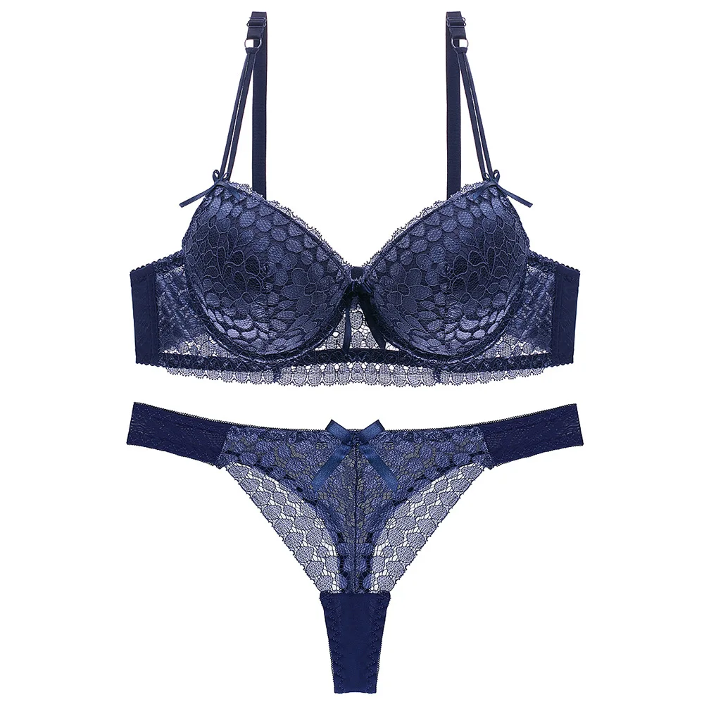 

Bra Set Japanese Underwear Set Women Large Size Sexy Breathable Lace Underwear Solid Push Up Sexy Lingerie Bra and Panty Set