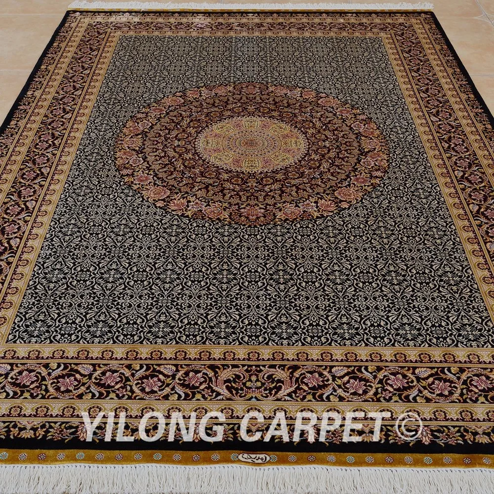 Yilong 5,5 'x8' шелковые турецкие ковры прямоугольник vantage ручной завязанный китайский ковер(0218