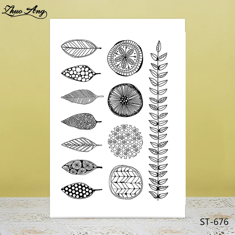 

Zhuoang Leaves and flowers transparent Clear Stamps / Silicone Seals for DIY scrapbooking photo album/Card Making