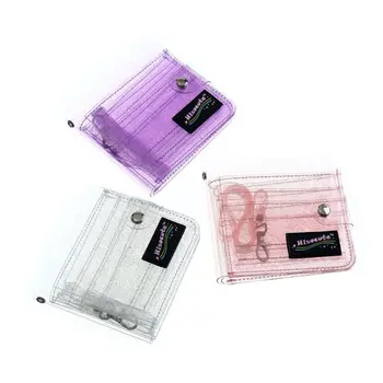 

Fashion Women Women Girl Glitter Short Wallet Coin Purse Transparent Credit Card Holder with Lanyard Rope