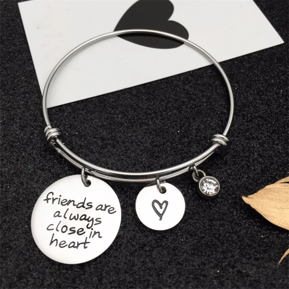 64mm Best Friend Charm Bracelets Bangle Birthday Graduation Gift