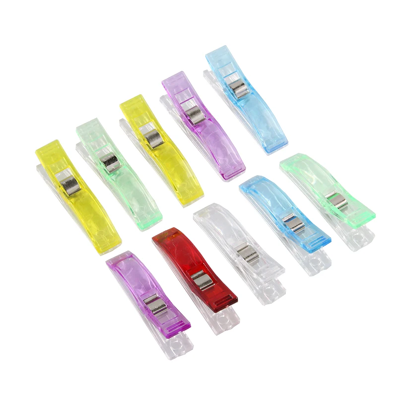 

21pcs Sale Wonderful 7 Color Plastic Fabric Clips Clamps for Craft Sewing Quilting Binding Home Office School Stationery