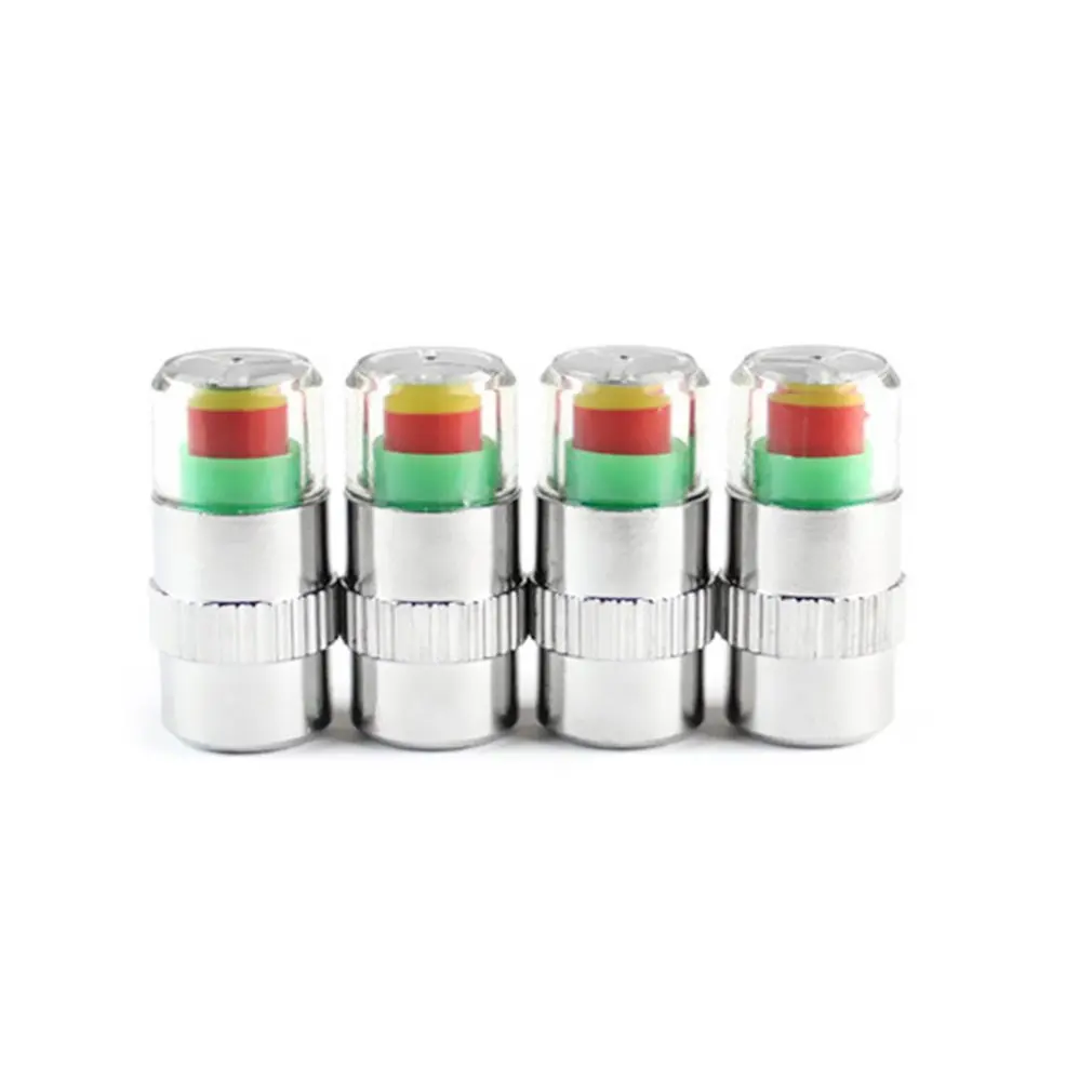 

4pcs Air Alert Tire Valve Caps Car Styling 2.4 bar 32PSI Tyre Monitor Pressure gauge Stem Cap Sensor Indicator Eye Monitoring