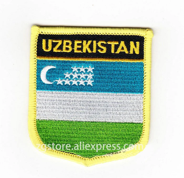 Hot sale  embroidery patches national flag emblem patches uzbekistan Hot sale  embroidery patches national flag emblem patches uzbekistan