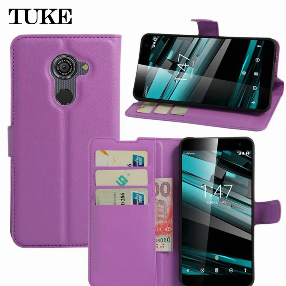 

Lychee Texture PU Leather Flip Case For Vodafone Smart Platinum 7 5.5 Wallet Style Phone Bag Protective Case Cover With Stand