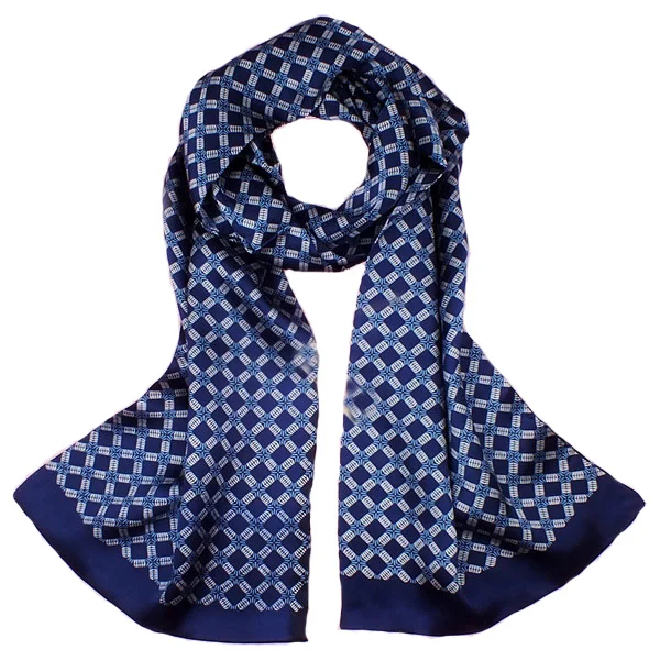 Бренд Foulard Demme Soie De Marque, дизайнерский Шелковый мужской шарф, Мода, атласные шелковые шали и шарфы, Двусторонний Шелковый плащ - Цвет: Blue Square Plaid