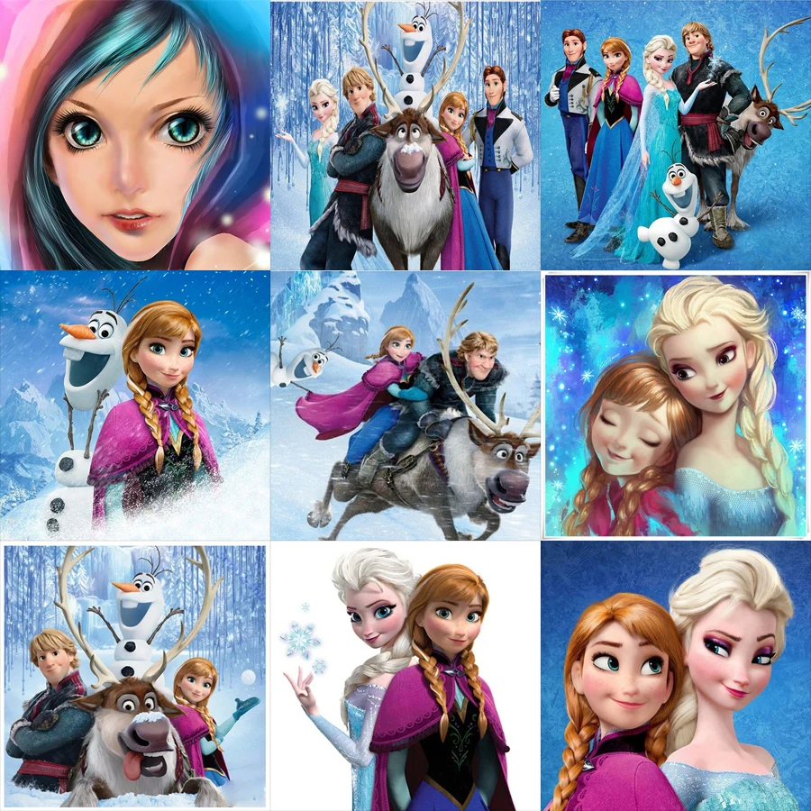 

5D Diy Diamond Painting Cartoon Cross Stitch Crystal Full Square Diamond Sets Unfinish Decorative Diamond Embroidery Girl