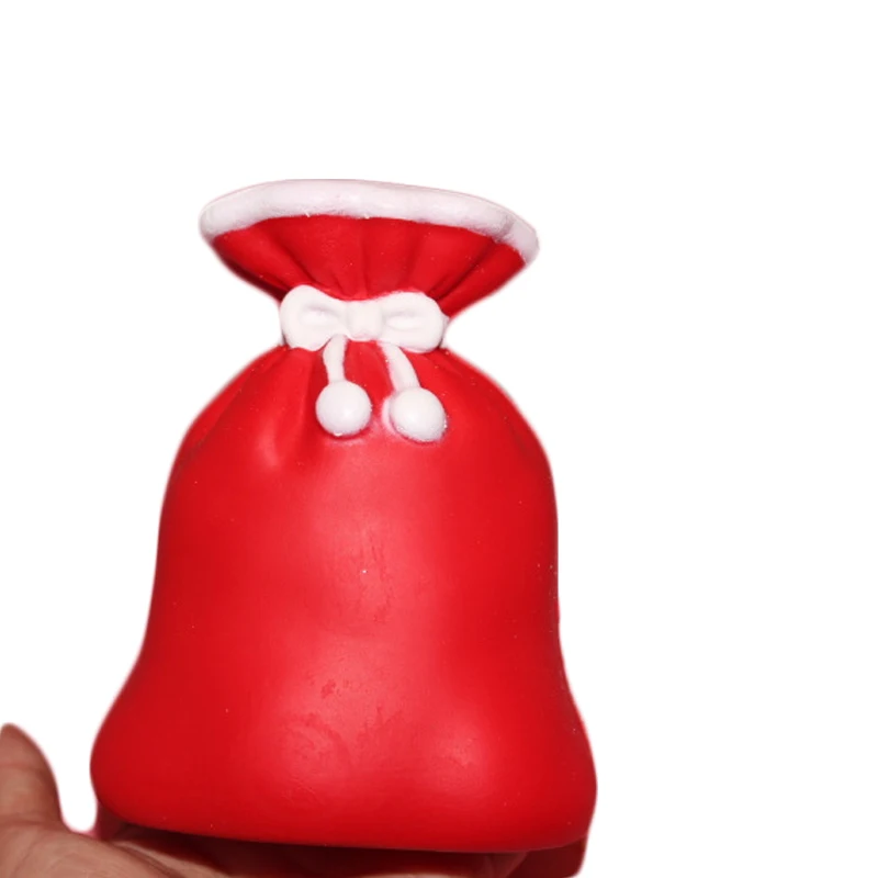 kawaii Squishy Jumbo 12cm Christmas Santa Claus Gift Bag Squeeze Squishy Slow Rising Stress Relief Toy Phone Strap Kid Juguetes