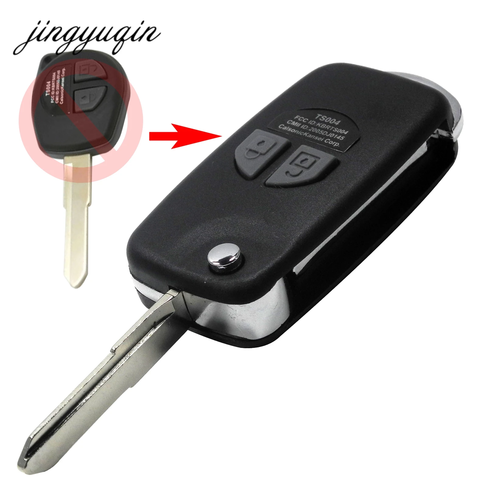 Jingyuqin 10 шт./лот новый 2 кнопки флип ключ чехол обновление для SUZUKI SWIFT SX4