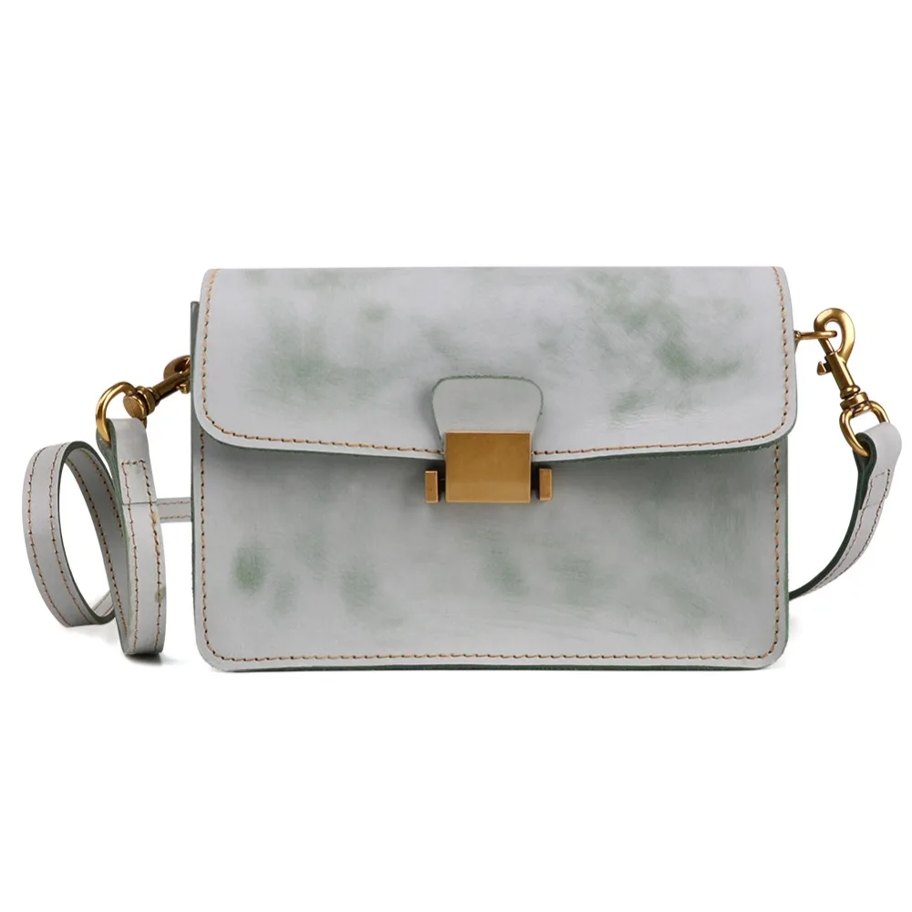 

XIYUAN Ladies green/purple/black Messenger Bags Genuine Leather Women Small khaki Clutch Bag Fashion Crossbody Bags For Woman