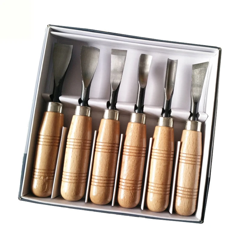 6pcs/Set Wood Carving Chisels Knife for Basic Wood DIY Detailed Woodworking Hand Tools