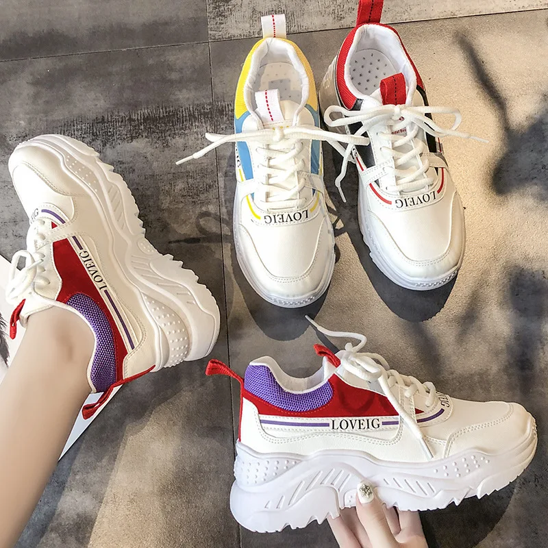 

Chunky Sneakers Women Fashion Platform Shoes Basket Femme Vulcanize Shoes Womens Casual Female Trainers tenis feminino A5-09