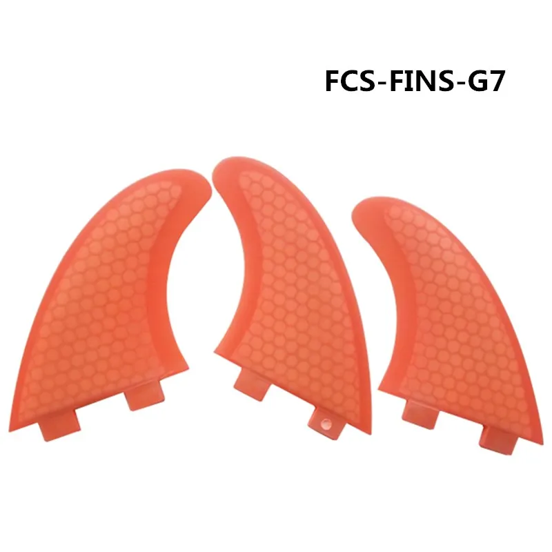 Стекловолокно соты FCS GX, G3, G5, G7 плавники оранжевого цвета для серфинга плавники для серфинга