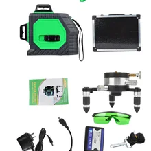 Зеленые линии 3D 12 линий лазерный уровень, самонивелирующийся 360 горизонтальный, вертикальный крест супер мощный