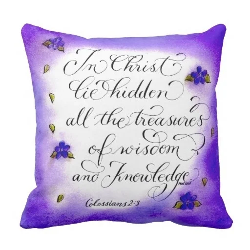 Cold Purple Wisdom And Knowledge Colossians 2 3 Throw Cushion Cover (Size: 45x45cm) Free Shipping | Дом и сад