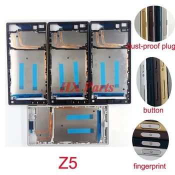 

10 PCS LCD Back Faceplate For Sony Xperia Z5 E6653 E6603 E6633 Front Frame Housing Middle Bezel Chassis With Side Buttons