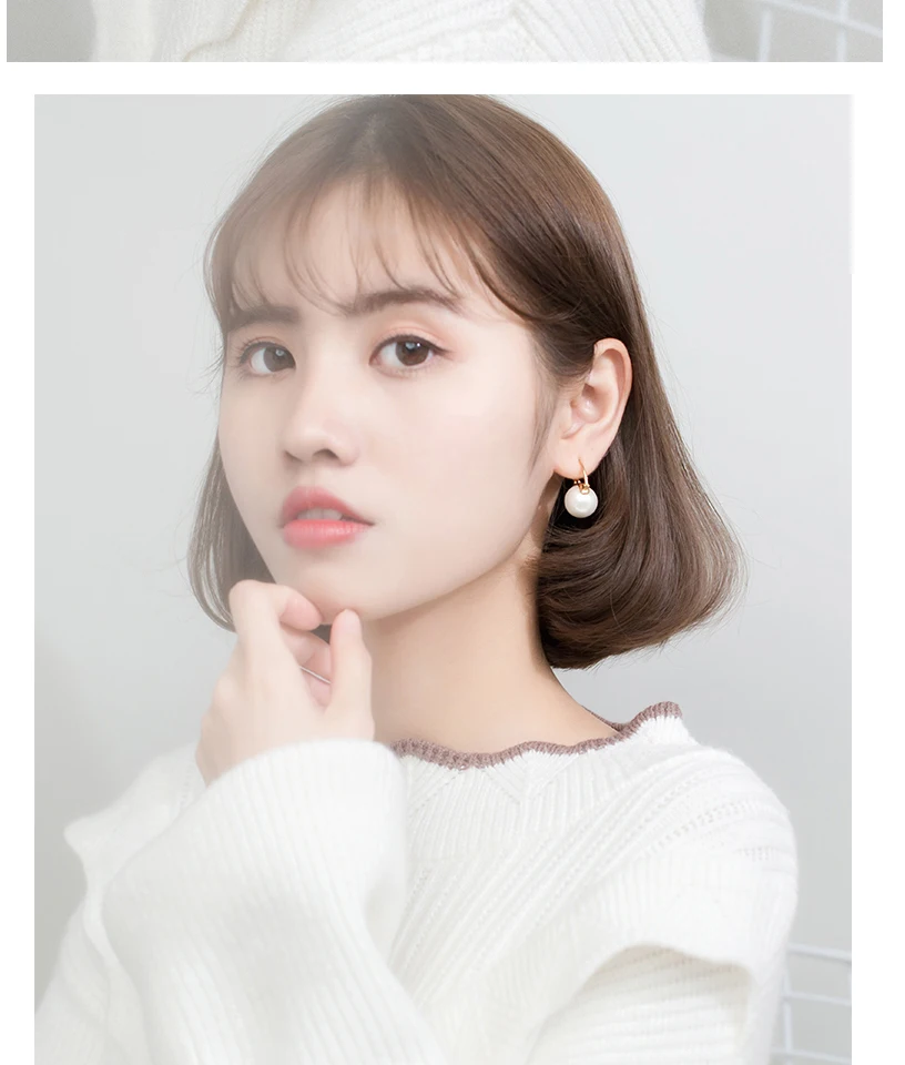 925 Sterling Silver Big Imitation Pearl Stud Earrings For Women Bride Wedding Party Jewelry Oorknopjes Boucles D Oreille Femme (2)