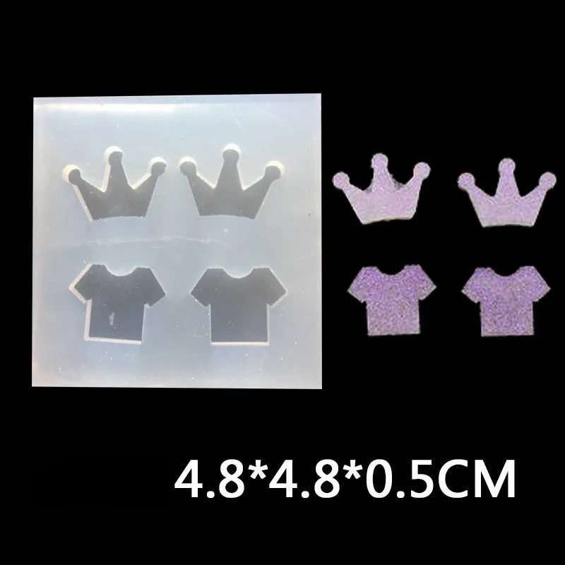 DIY Ear Stud Jewelry Accessories Molds Epoxy Resin Craft Silicon Earrings Pendant Cabochon Setting Mini Crown Star Heart Wing