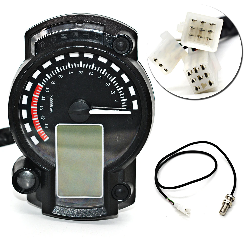 Blue LCD Digital Backlight Motorcycle Speedometer Tachometer Odometer MotorBike Instrument ATV Scooter Dirt bike 9 16V-in Instruments from Automobiles ...