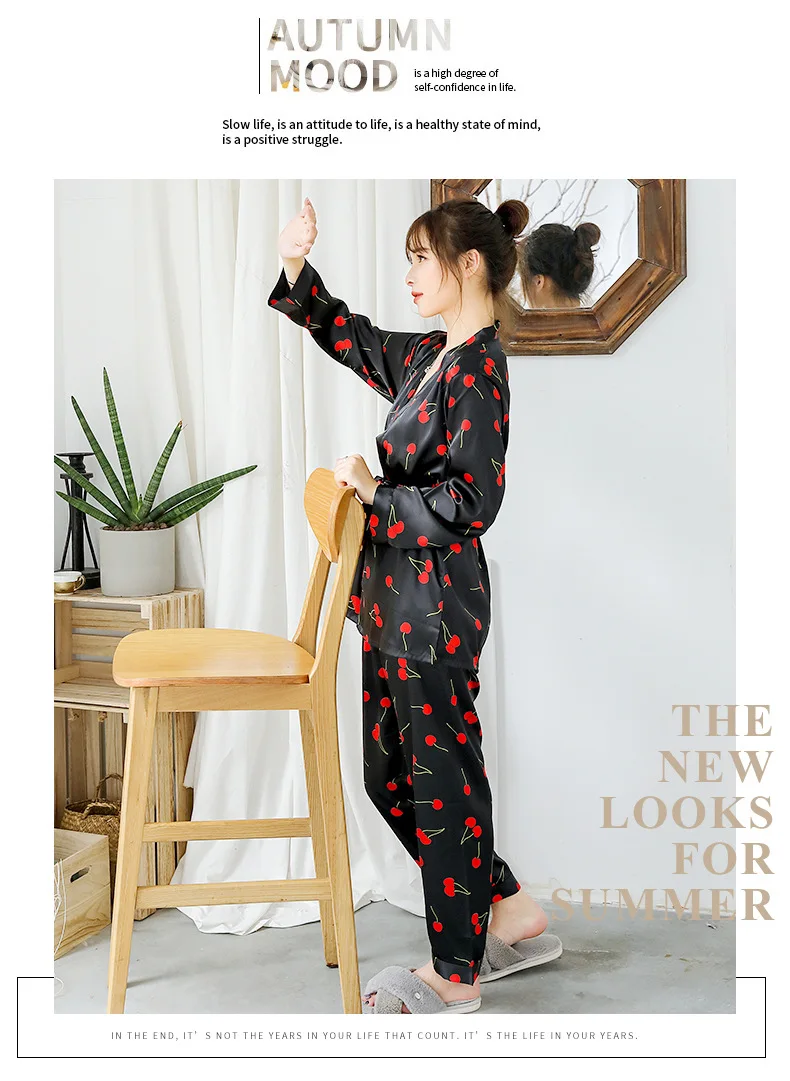 Пижамные комплекты для женщин, 2019, тонкий Шелковый комплект из 3 предметов, домашняя одежда для женщин, мягкие дышащие женские милые летние