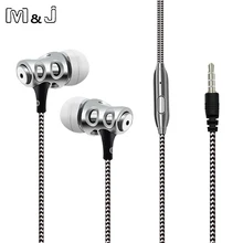 M J In Ear Skull Earphone Bass Studio Monitor Stereo Headset Music Super Deep Earbud With