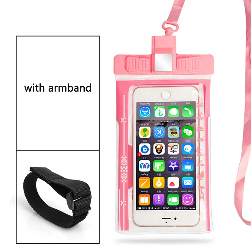 armband pink 6," Водонепроницаемый подводный полиуретановый Чехол сухой Дайвинг чехол для iPhone XS samsung мобильный смартфон huawei Xiaomi АКСЕССУАРЫ - Цвет: armband pink