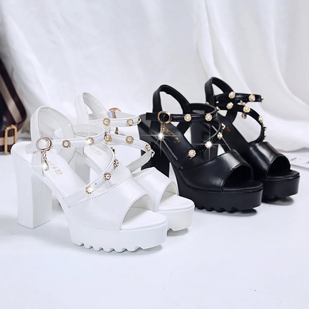 Женские туфли-лодочки; женские свадебные туфли из искусственной кожи на высоком каблуке-копытце с открытым носком; Цвет черный, белый; Размеры 35-40