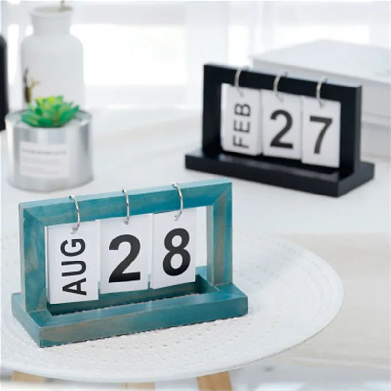 Vintage Wooden Advent Table Desk Calendar Fashion Home Office Decoration Gift Agenda Drop Shipping | Дом и сад
