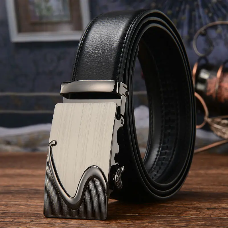 

Men's leisure 110-130cm Belt,man pure leather belt automatic buckle belts High Quality Automatic Buckle Cowhide Belts