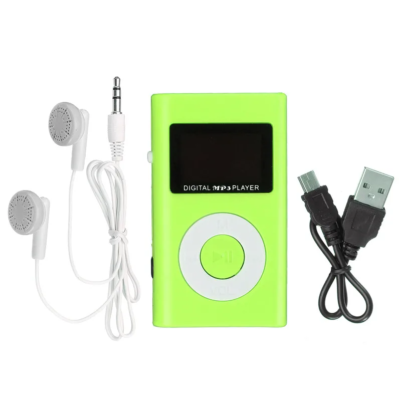 Зеленый 4 часа воспроизведения MP3-плеер USB клип 32 Гб слот карты Micro SD+ наушники оранжевый синий зеленый черный розовый напрямую подключить зарядку - Цвет: Зеленый