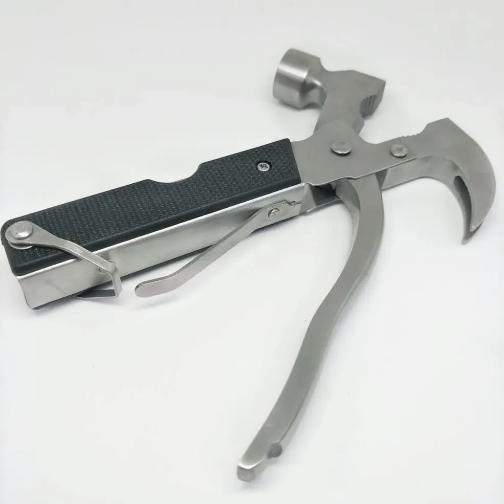 

TAC TOOL Stainless Steel 18-in-1 Multitool Portable Multitool Multifunctional Pocket Mini Tools Axe Hammer Plier Set