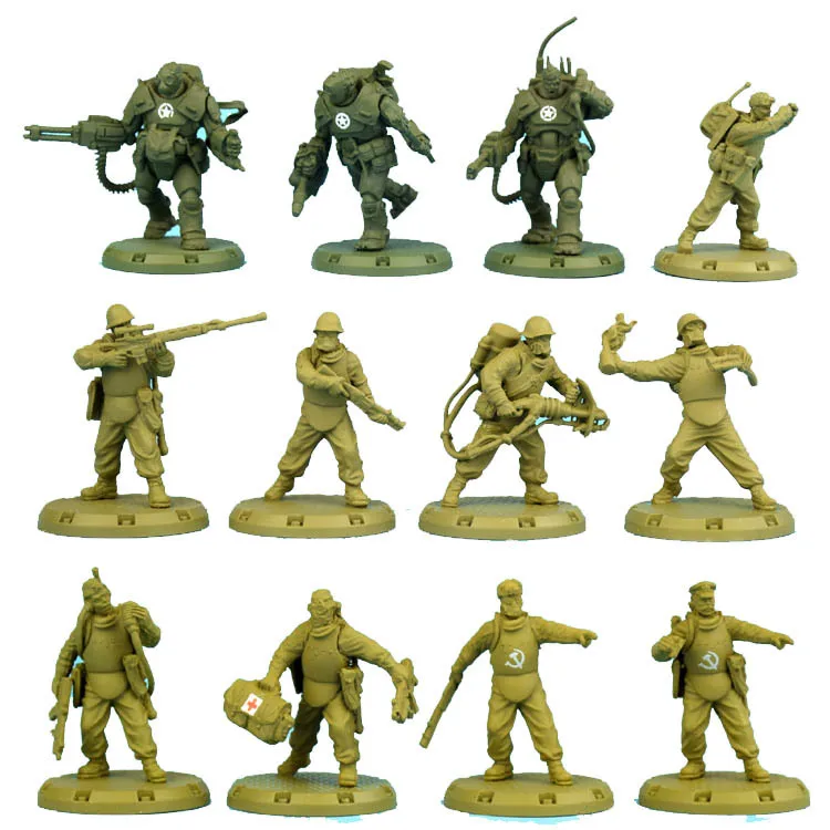 

New die-cast resin dust tactics 1:48 war board game soldier model wwii Soviet army