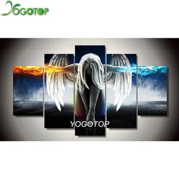 

YOGOTOP Diy Diamond Painting Cross Stitch Needlework Square Mosaic Diamond Embroidery Handmade Craft angel 5pcs/set VS687