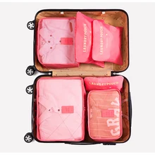 6 шт. дорожный органайзер для мужчин и женщин багажные дорожные сумки модная двойная молния водонепроницаемый полиэстер Упаковка Кубики Органайзер