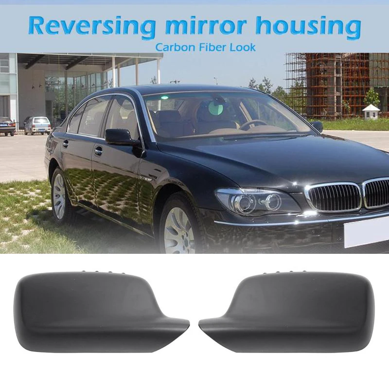 

1 Pair Matte Black Side Rearview Mirror Cover Trim Door Rear View Mirrors Frame Car Accessories For Bmw E46 E65 E66 E67 511670