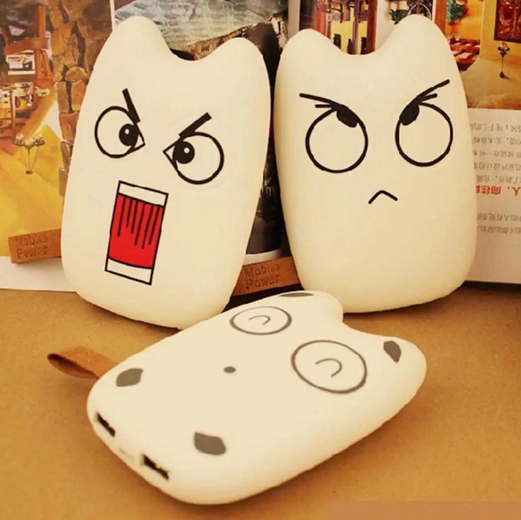 

New Cute Emoji Cartoon Mobile Power Bank Charger External Battery 7800mAh Dual USB for Cellphone Smartphone Drop Shipping